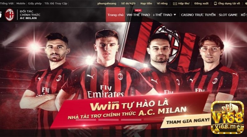 Cổng game đổi thưởng 2021 Vwin trở thành nhà đồng tài trợ cho AC Milan và Juventus