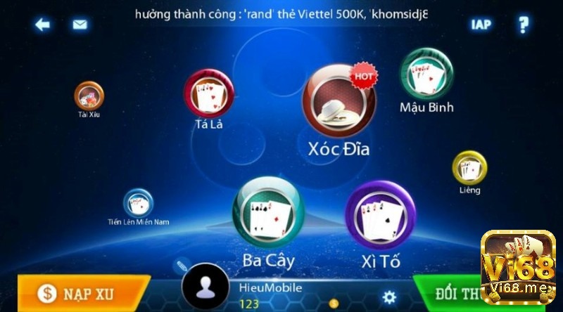 Kho game bài đa dạng tại Vua bai doi the cào IRIK