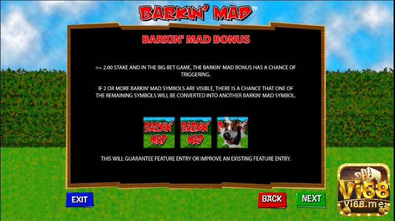 Barkin Mad Bonus được kích hoạt trong Giải thưởng tiêu chuẩn >=2.00″><figcaption><i>Barkin Mad Bonus được kích hoạt trong Giải thưởng tiêu chuẩn >=2.00</i></figcaption></figure>
<ul>
<li><strong>Showtime Bonus</strong></li>
</ul>
<p>Tính năng nổi bật cuối cùng của<strong> Barkin Mad</strong> là Showtime Bonus. Tính năng này chỉ có thể xuất hiện trong trò chơi Big bet. Nếu anh em được trao thưởng Showtime Bonus, chiến thắng của anh em sẽ được nhân lên theo vòng quay dưới ảnh sau đây.</p>
<figure class=