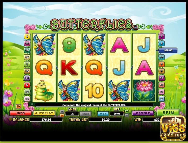  Trò chơi Butterflies có thiết kế đơn giản và mang tính cổ điển