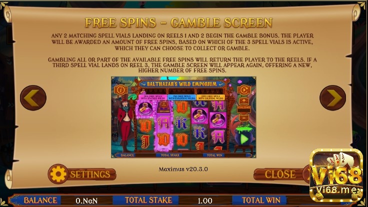 Lọ phép thuật xuất hiện trên cuộn 1 và 2 sẽ kích hoạt trò chơi Gamble