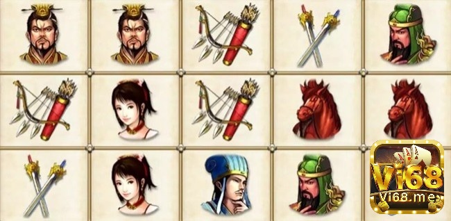Các biểu tượng trong Gold of Martial gợi nhớ tới anh hùng Lưu Bị, Quan Vũ