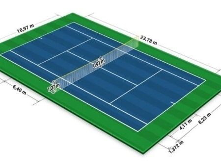 Kích thước sân quần vợt theo tiêu chuẩn thi đấu quốc tế